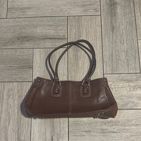Tignanello Handbags - Tignanello Dark Brown Leather Shoulder Bag